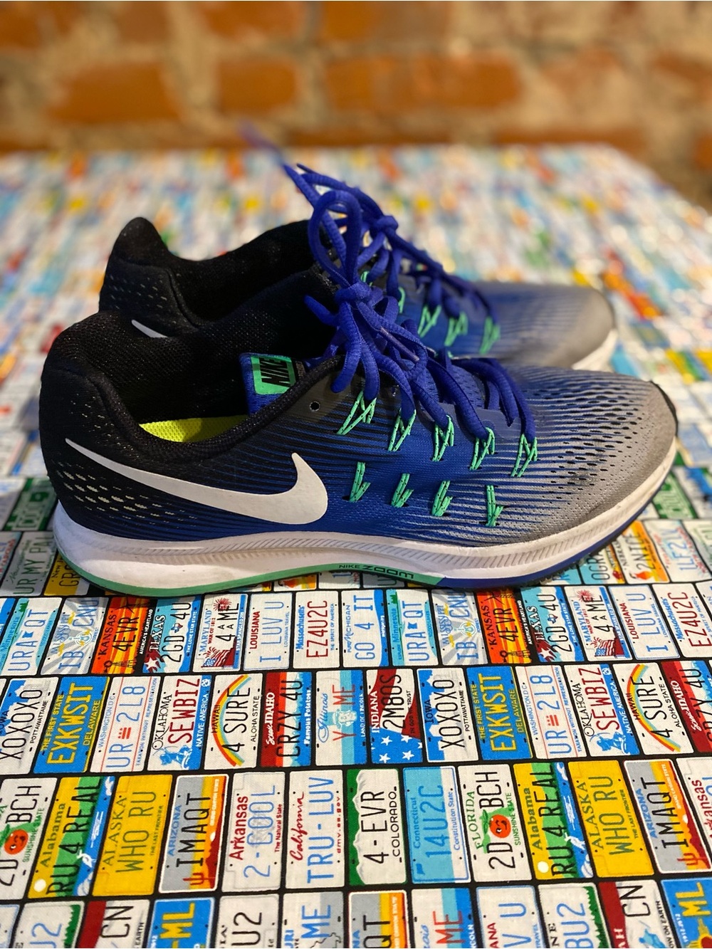 Nike Zoom Pegasus 33 Shoes Mens Size 9 Blue Running Sneakers Lace Up Low Top